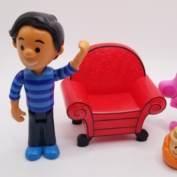 Blues Clues Toy Figures Lot Josh Magenta Thinking Chair Paprika Viacom Pink Dog - Picture 3 of 9